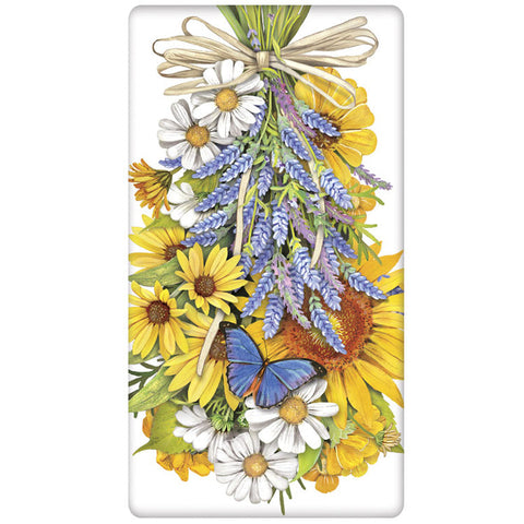 Hanging Sunflowers Tea Towel