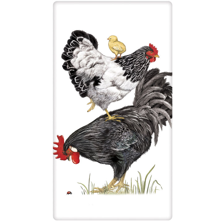Stacked Chickens Tea Towel