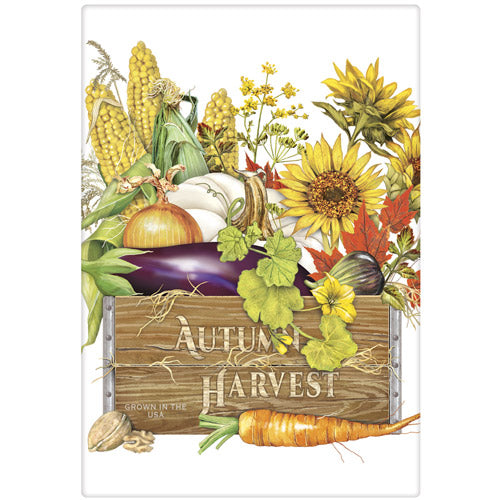 Autumn Harvest Crate Tea Towel