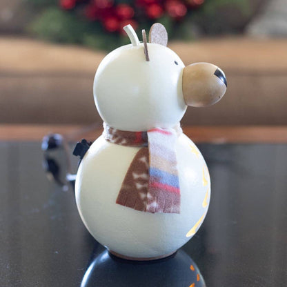 Aspen Polar Bear Small Lit Gourd Luminary