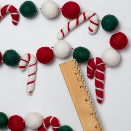 Garland - Felt Candy Cane