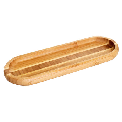 Wooden tray on a white background