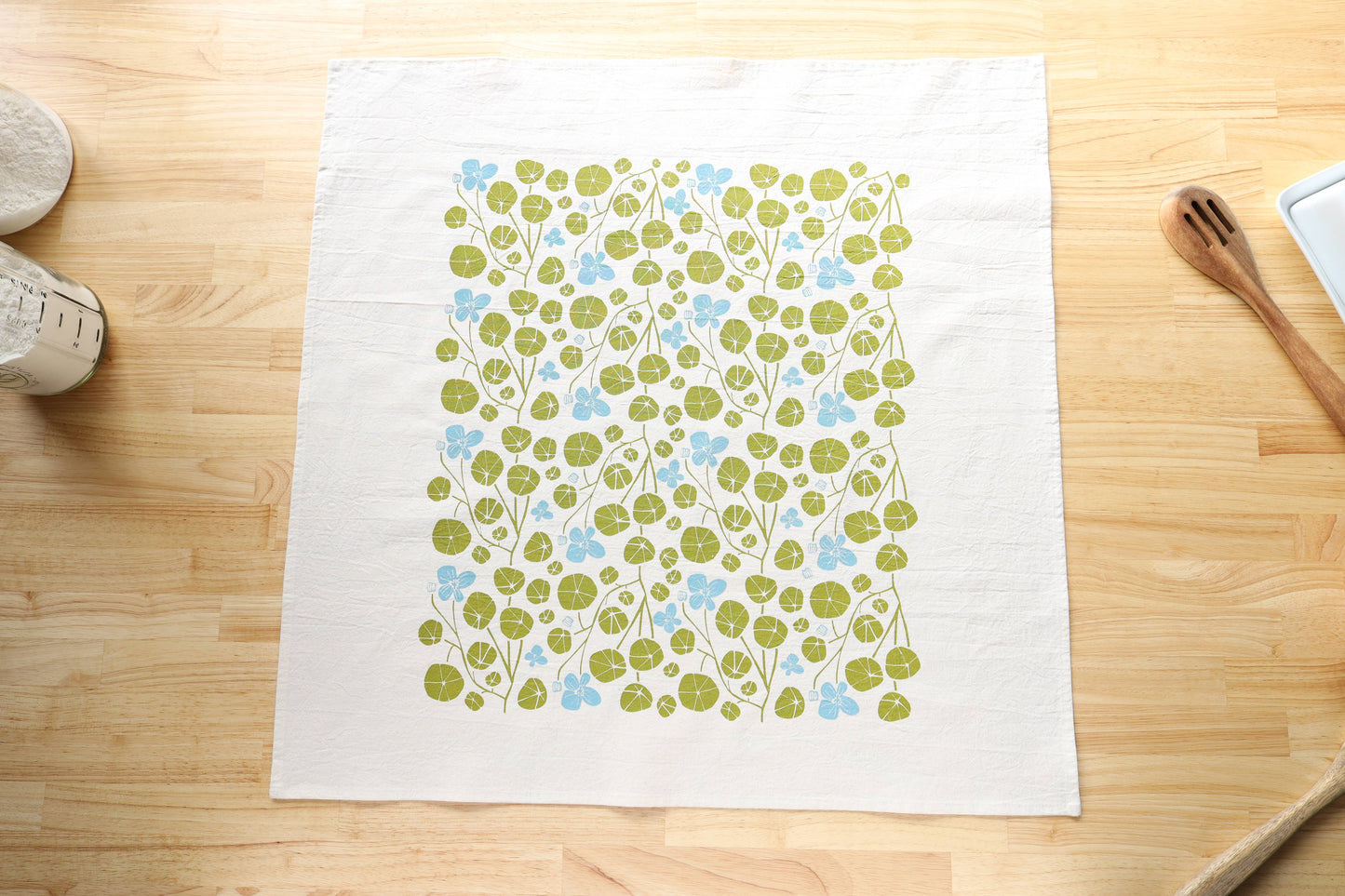 Spring Nasturtium Printed Tea Towel