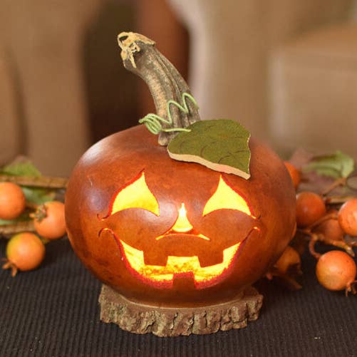 Lucas Small Lit Pumpkin Gourd