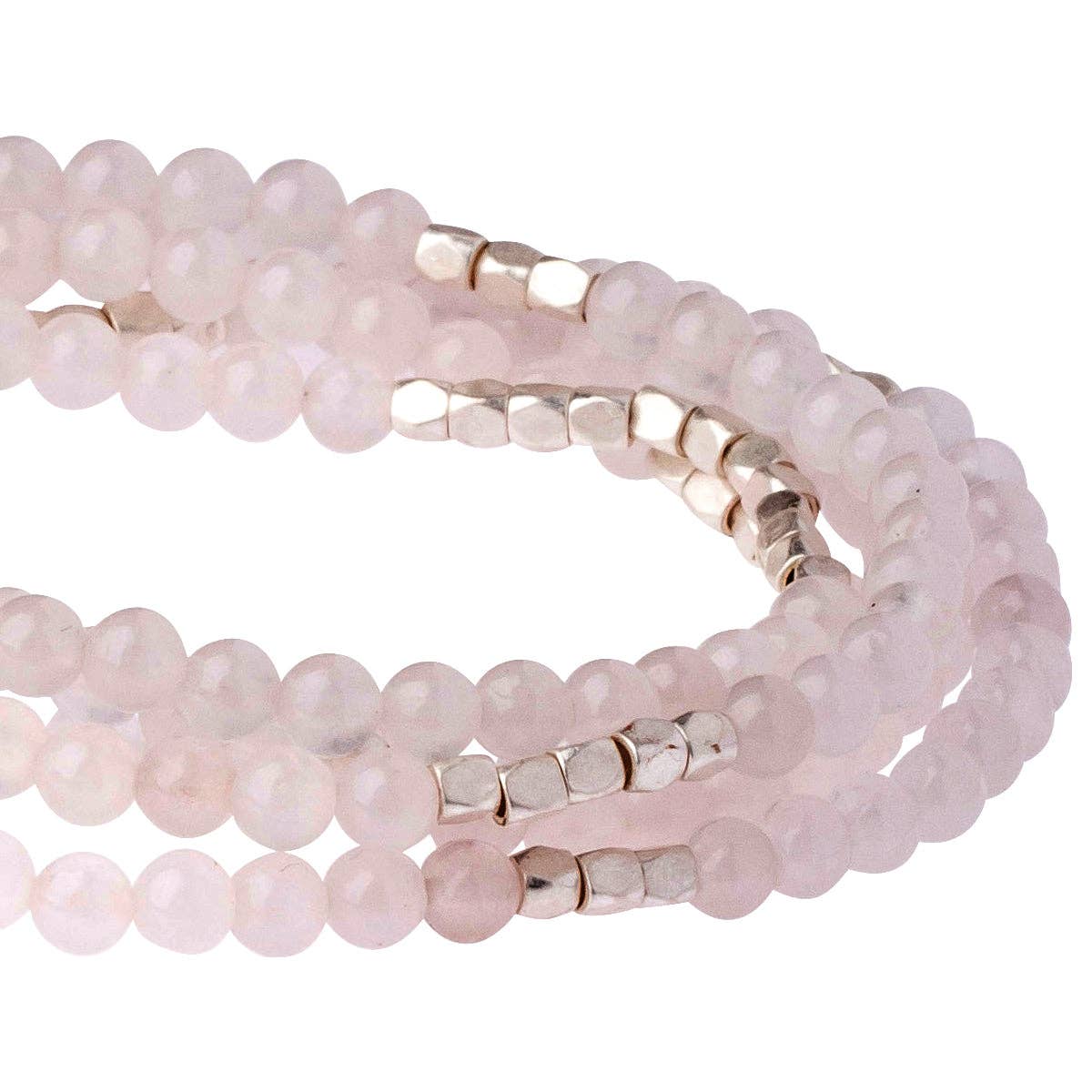 Convertible beaded necklace/wrap bracelet with gold accents on a white background
