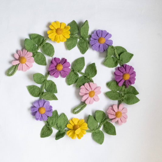 Garland - Purple, Pink and Yellow Daisy Chain
