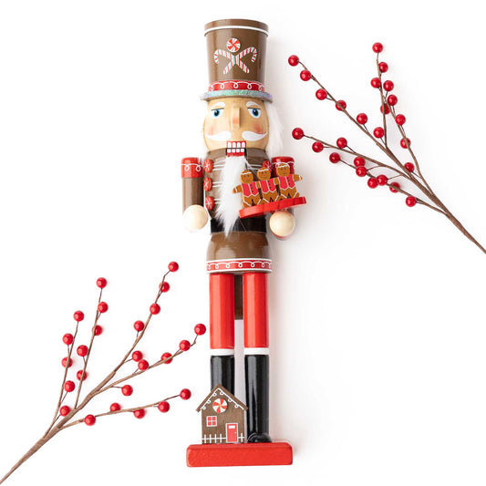 Gingerbread 15" Hand-Painted Wood Nutcracker