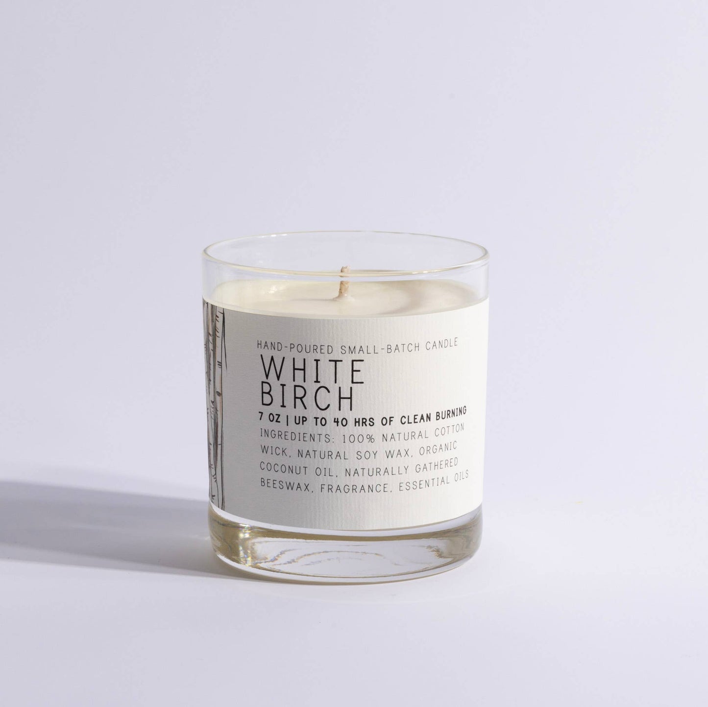 White Birch Glass Jar Candle