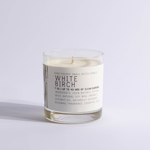 White Birch Glass Jar Candle