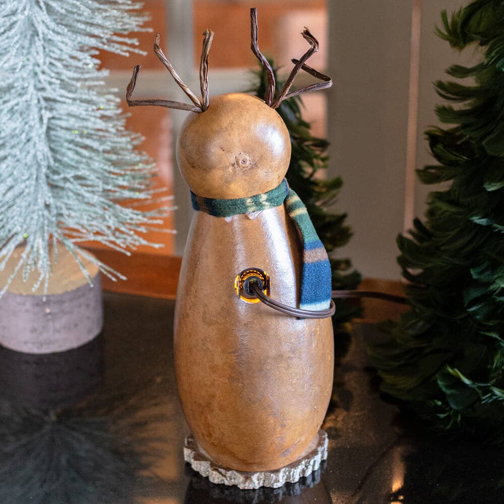Dash Reindeer Small Tall Lit Gourd Luminary