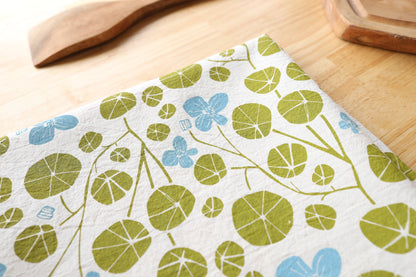 Spring Nasturtium Printed Tea Towel