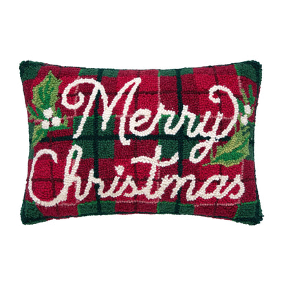 Merry Christmas Plaid Hook Pillow