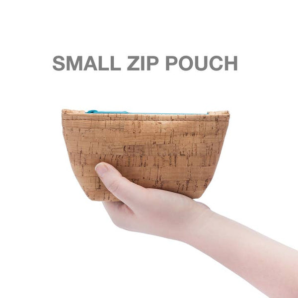 Flourish Print Small Cork Zip Pouch