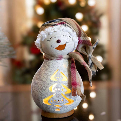 Blizzard Snowman- Medium Lit Girl Gourd