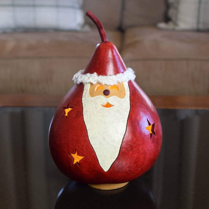 Red Santa Gourd Squat Gourd Luminary