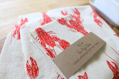 Lobster Printed Tea Towel