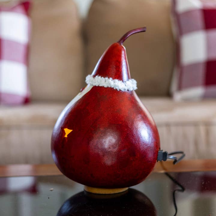 Red Santa Gourd Squat Gourd Luminary