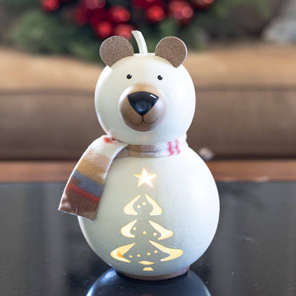 Aspen Polar Bear Small Lit Gourd Luminary