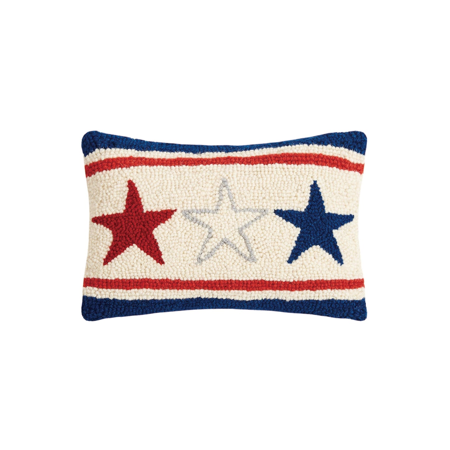 Americana Stars USA Hooked Pillow