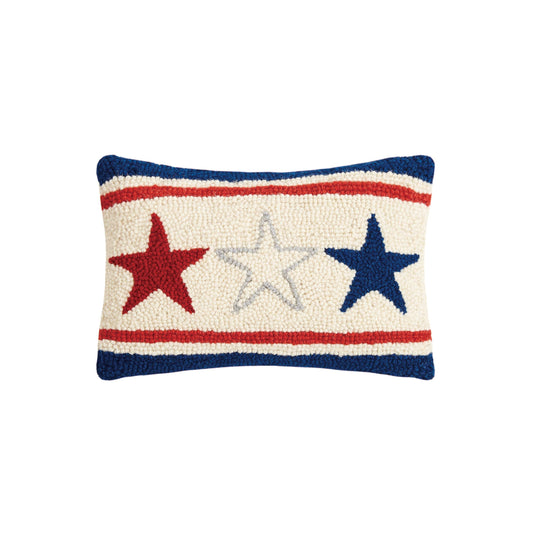 Americana Stars USA Hooked Pillow