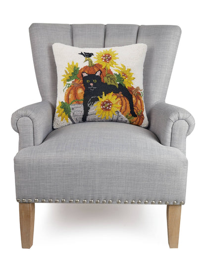 Cat & Sunflowers Hook Pillow - Mary Lake Thompson