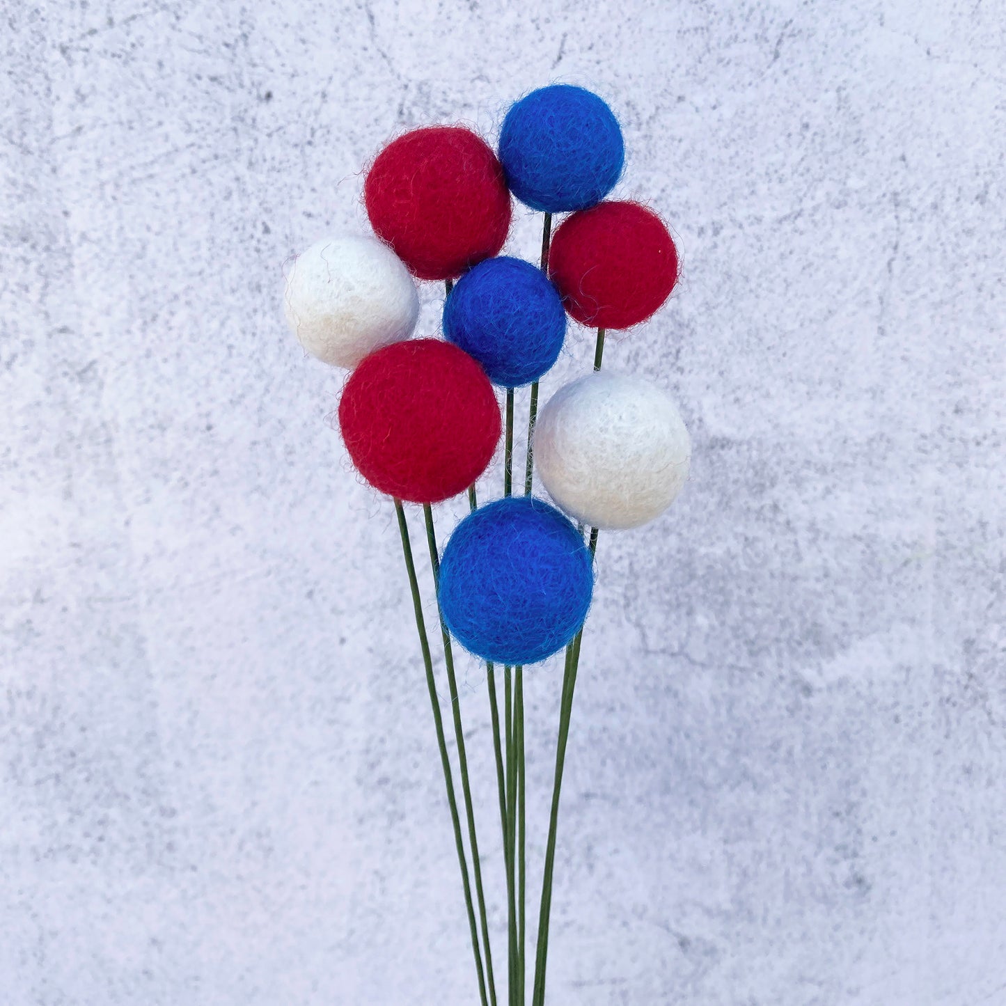 Americana Wool Flower Ball Bouquet