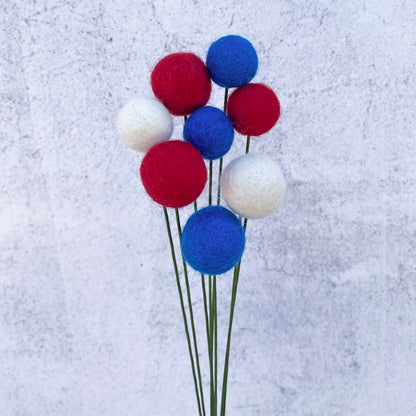 Americana Wool Flower Ball Bouquet
