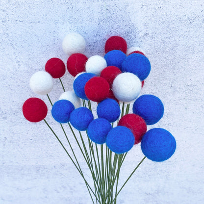 Americana Wool Flower Ball Bouquet
