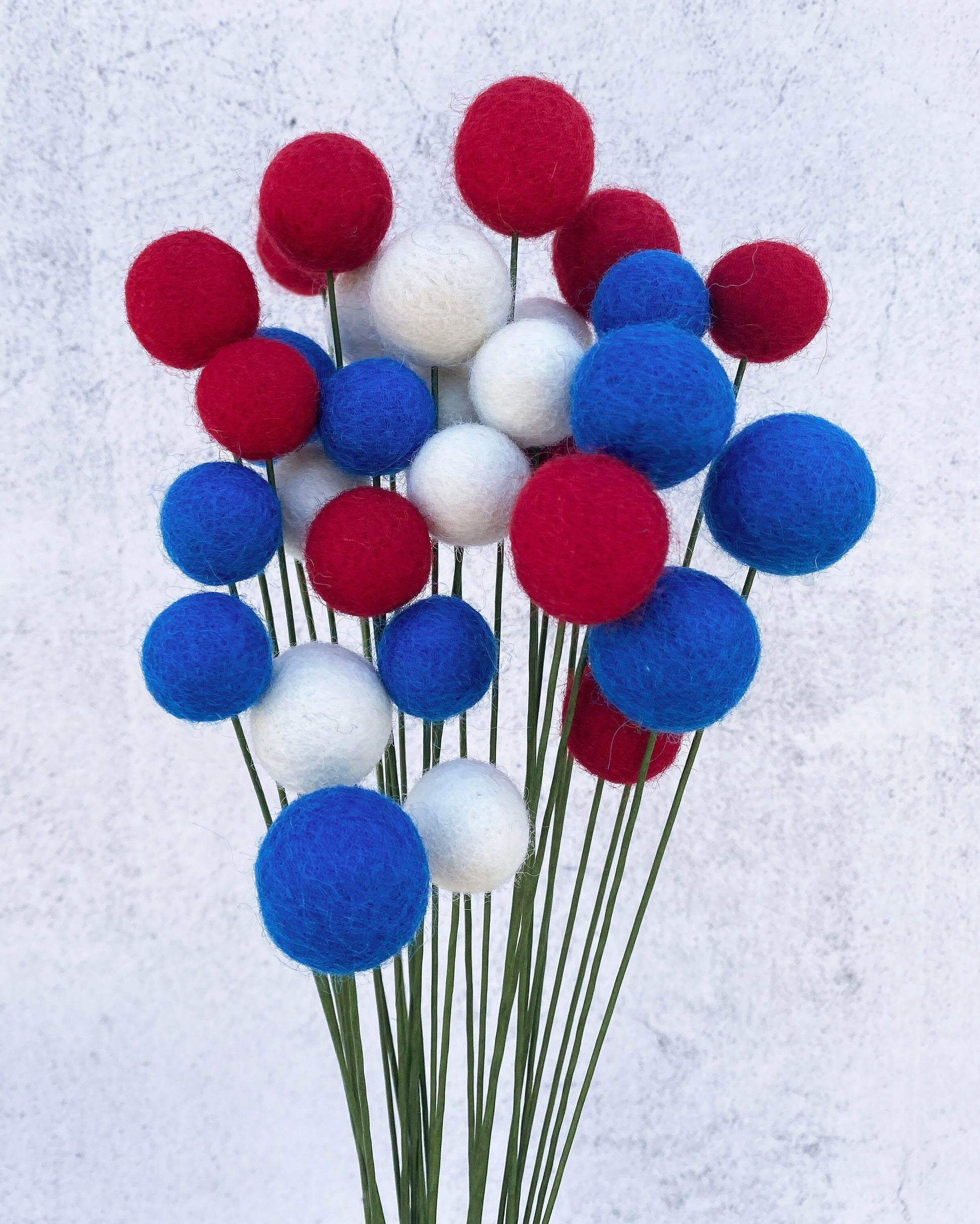 Americana Wool Flower Ball Bouquet