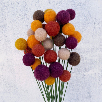 Warm Earth Felt Flower Bouquet