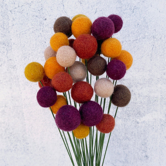 Warm Earth Felt Flower Bouquet