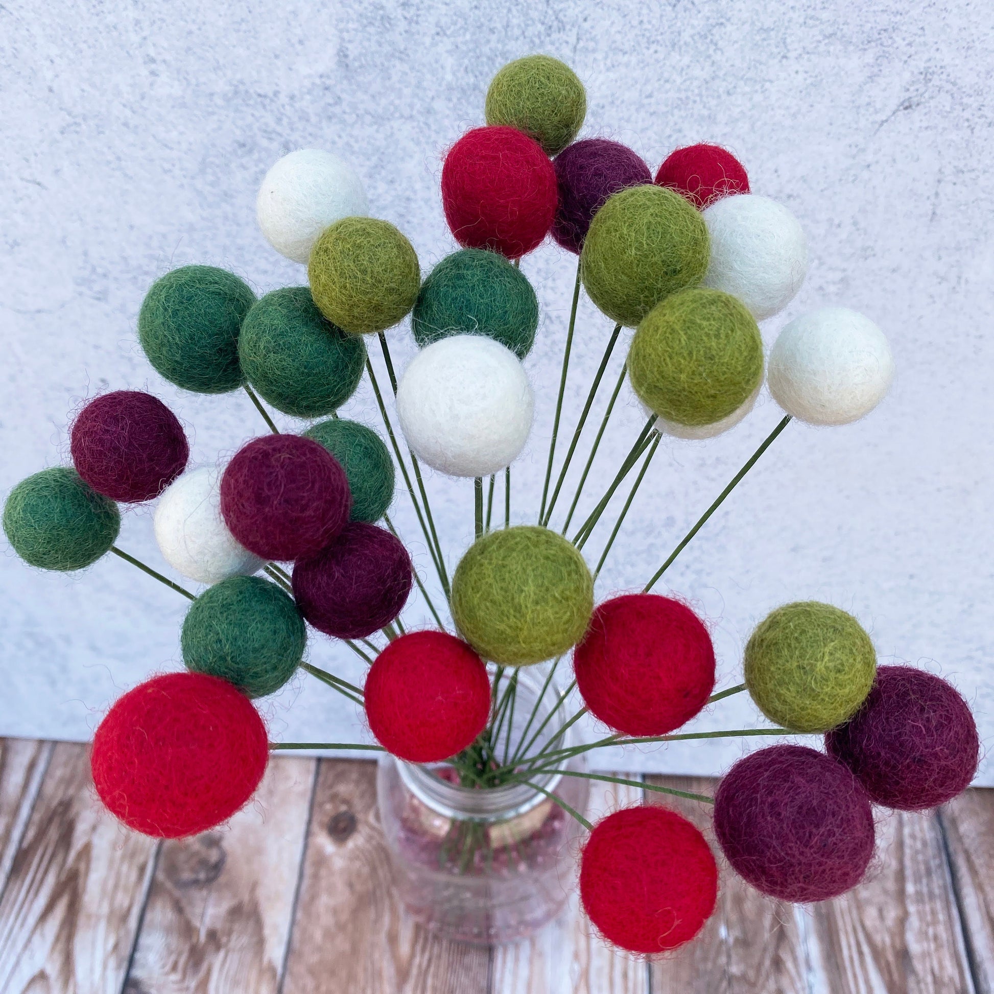 Evergreen Grove Felt Flower Bouquet