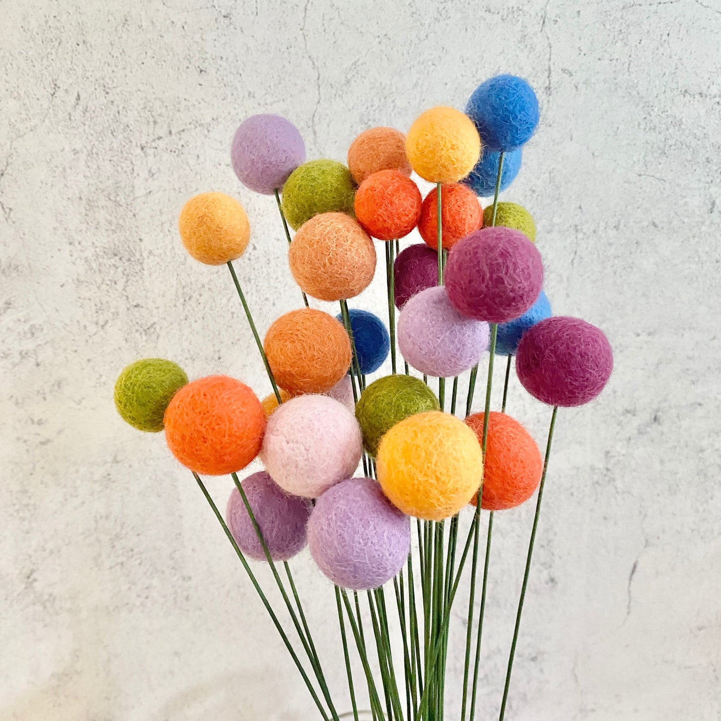 Misty Moon Wool Flower Ball Bouquet