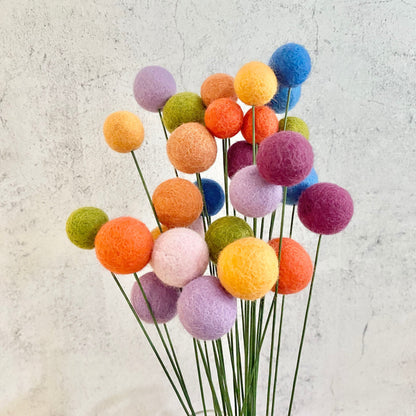 Misty Moon Wool Flower Ball Bouquet