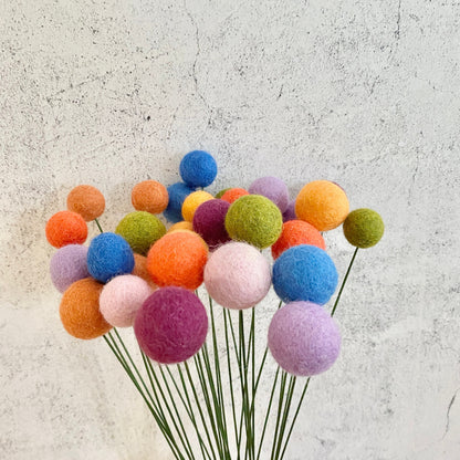 Misty Moon Wool Flower Ball Bouquet