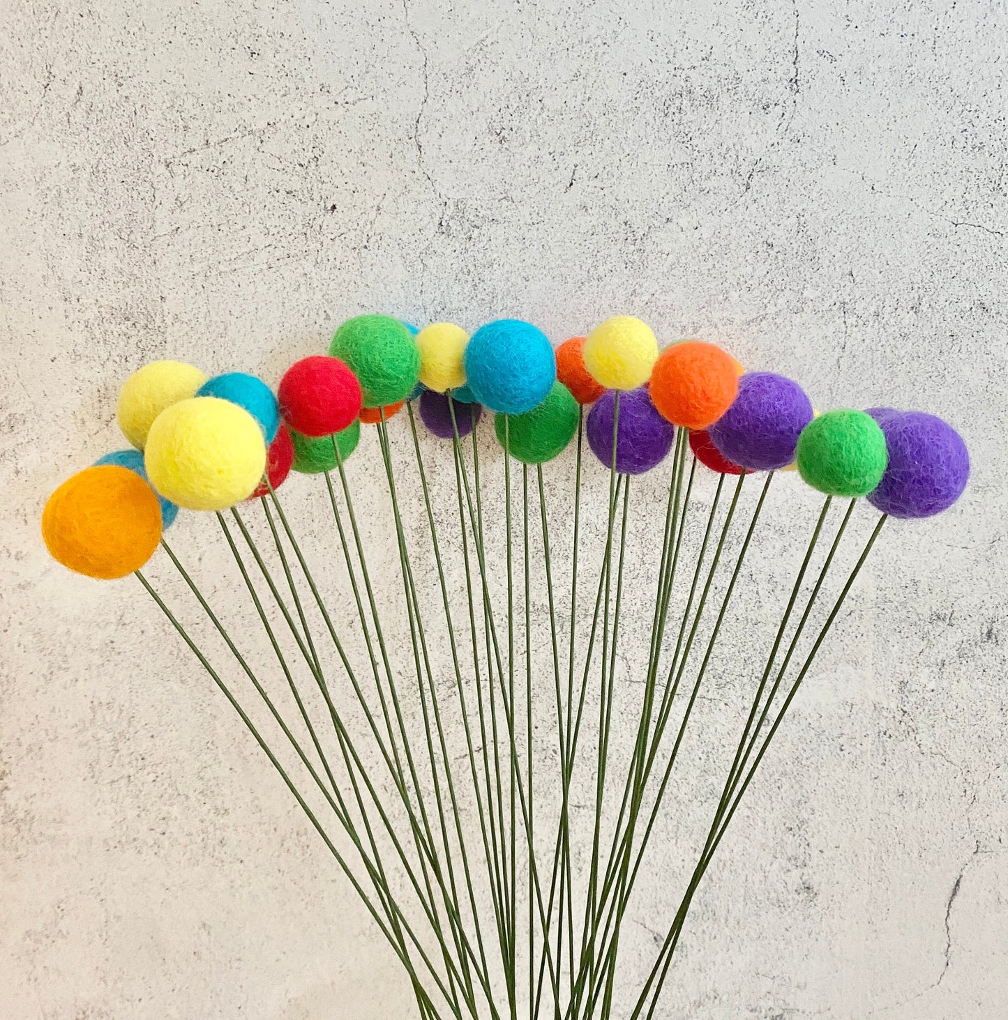 Rainbow Wool Felt Flower Bouquet