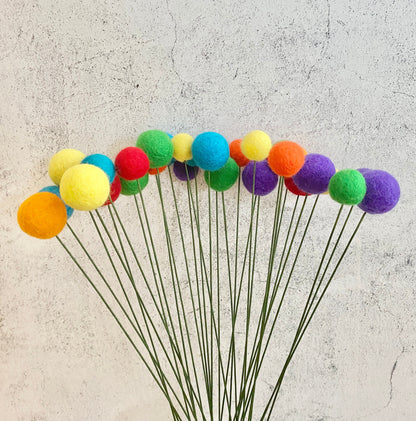 Rainbow Wool Felt Flower Bouquet