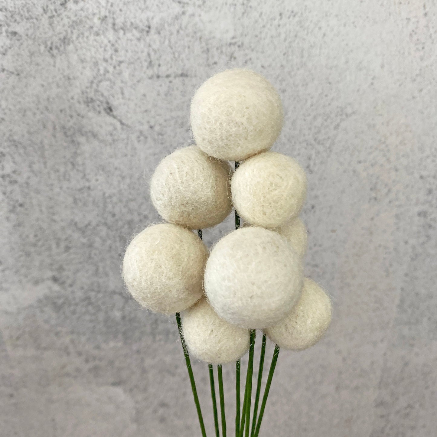 Fresh Cream Wool Felt Flower Bouquet