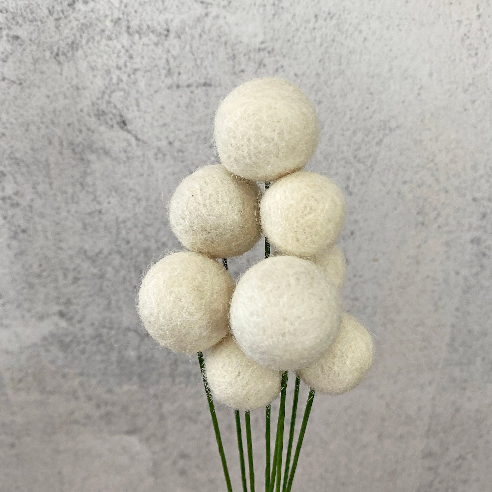 Fresh Cream Wool Felt Flower Bouquet