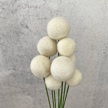 Fresh Cream Wool Felt Flower Bouquet