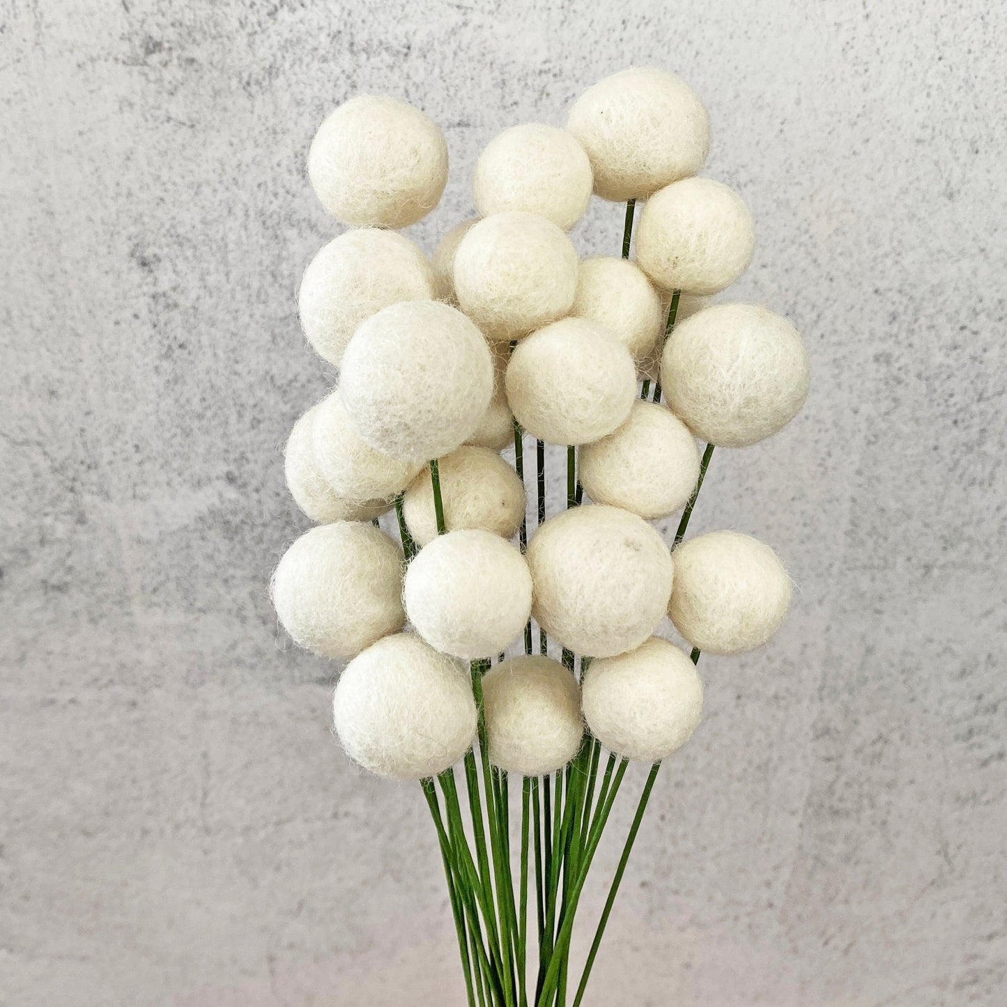 Fresh Cream Wool Felt Flower Bouquet