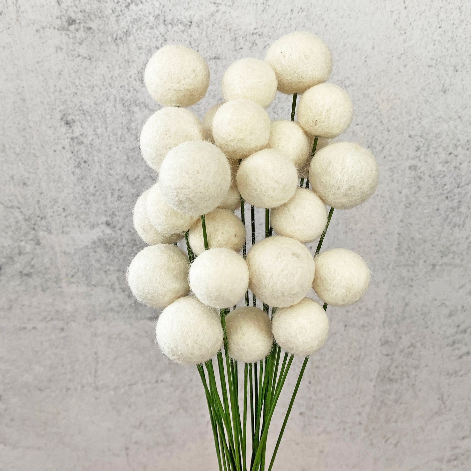 Fresh Cream Wool Felt Flower Bouquet