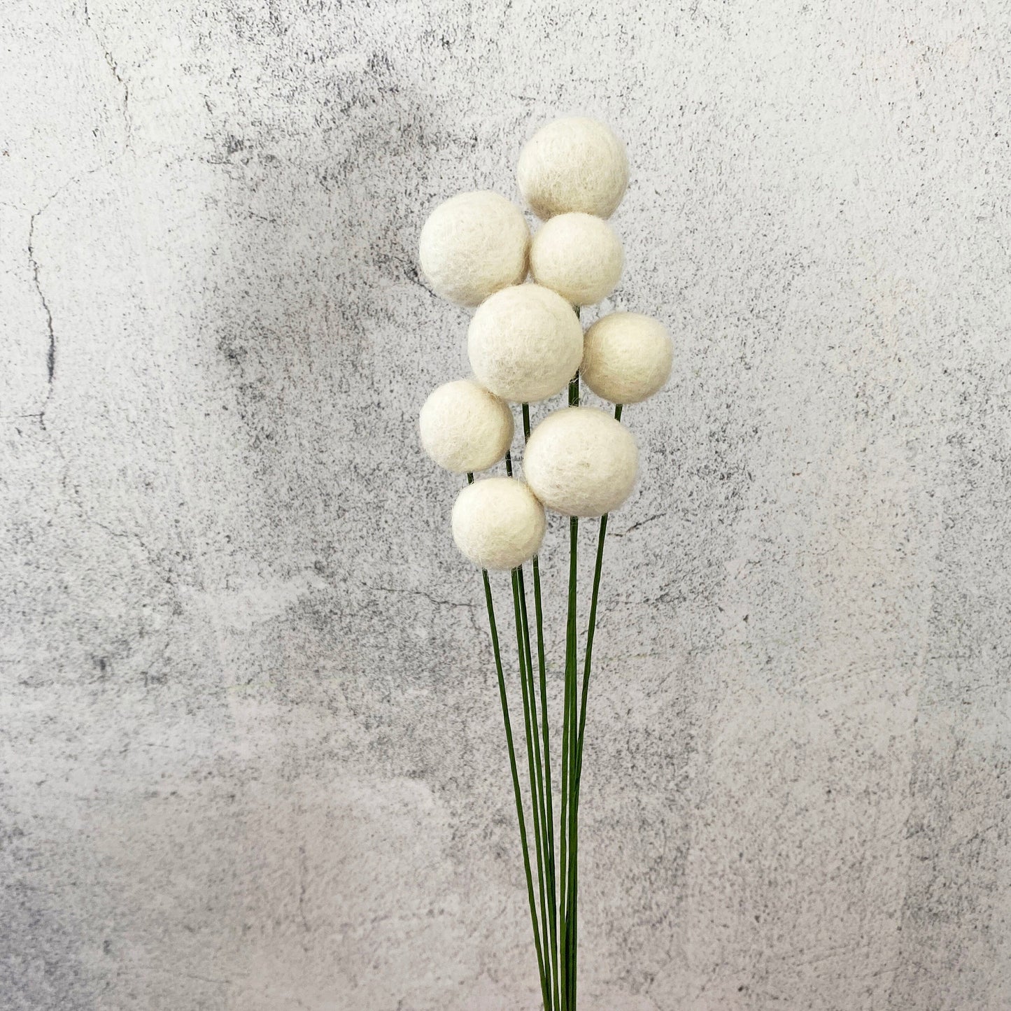 Fresh Cream Wool Felt Flower Bouquet