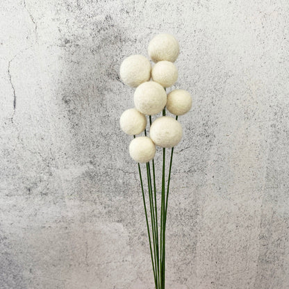 Fresh Cream Wool Felt Flower Bouquet