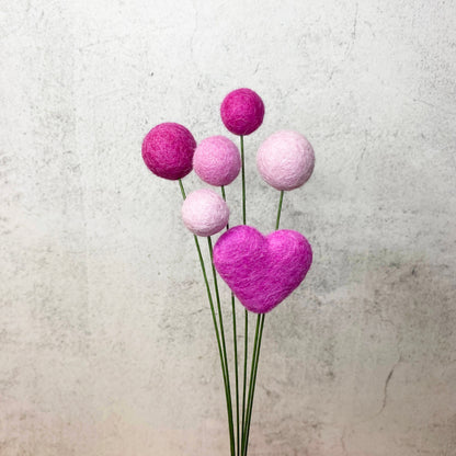 Pretty in Pink Felt Flower Bouquet