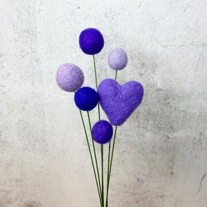 Passion for Purple Felt Flower Bouquet
