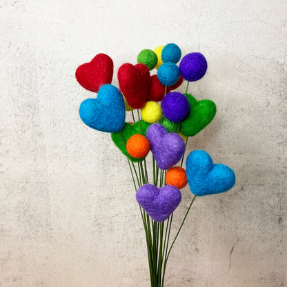 Rainbow Felt Flower Bouquet