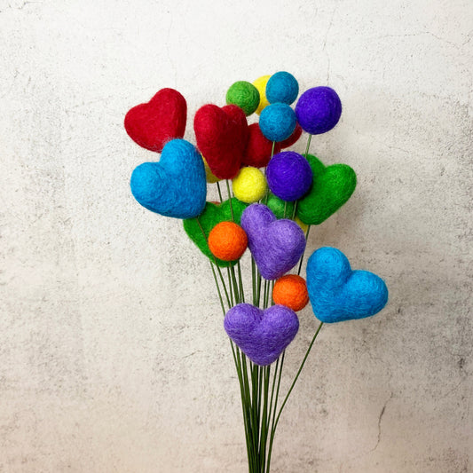 Rainbow Felt Flower Bouquet