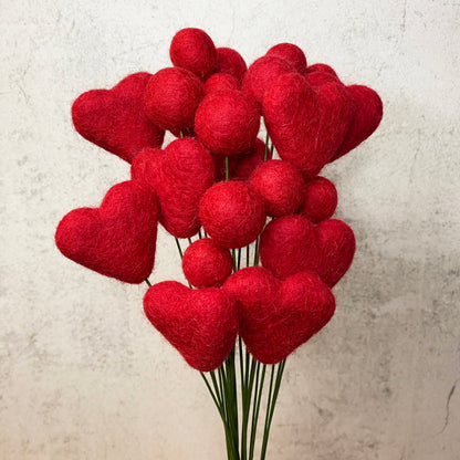 Red Felt Flower Bouquet