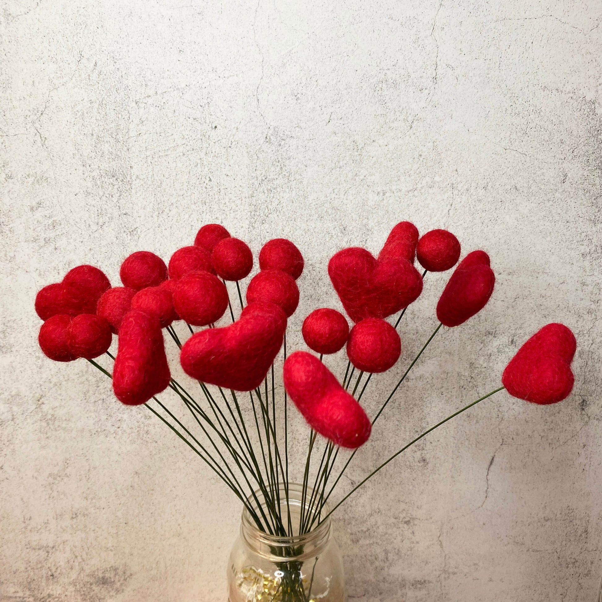 Red Felt Flower Bouquet
